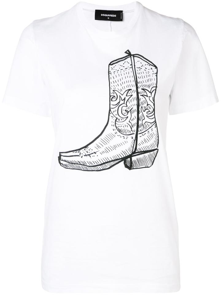 Dsquared2 Boot Print T-shirt - White