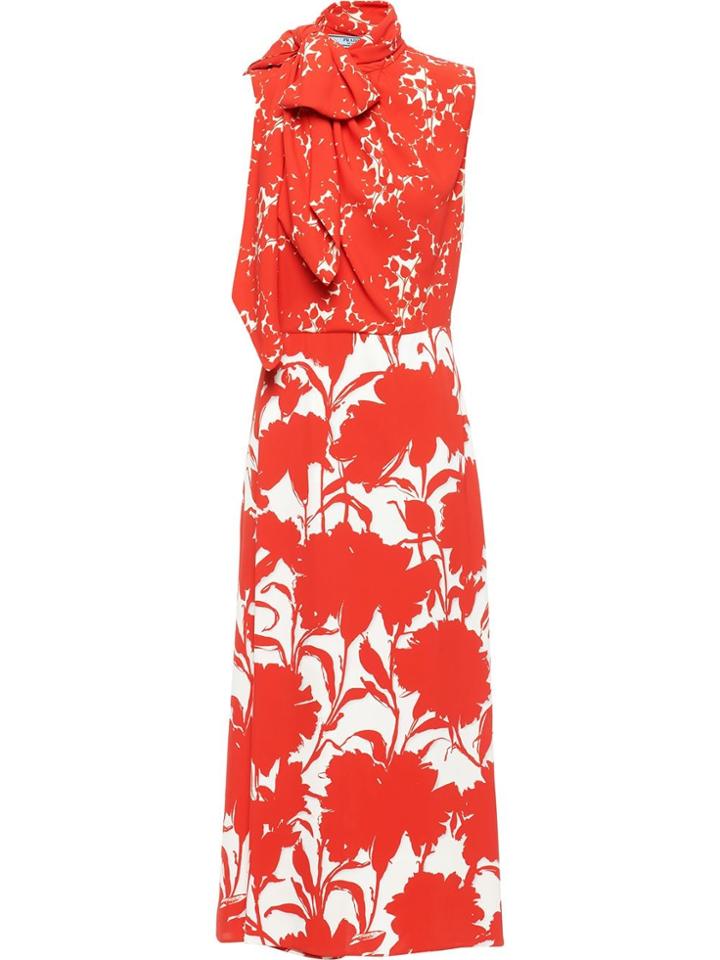 Prada Carnation Print Dress - Red
