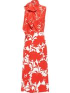 Prada Carnation Print Dress - Red