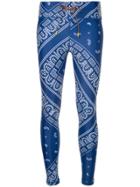 The Upside Drawstring Printed Leggings - Blue