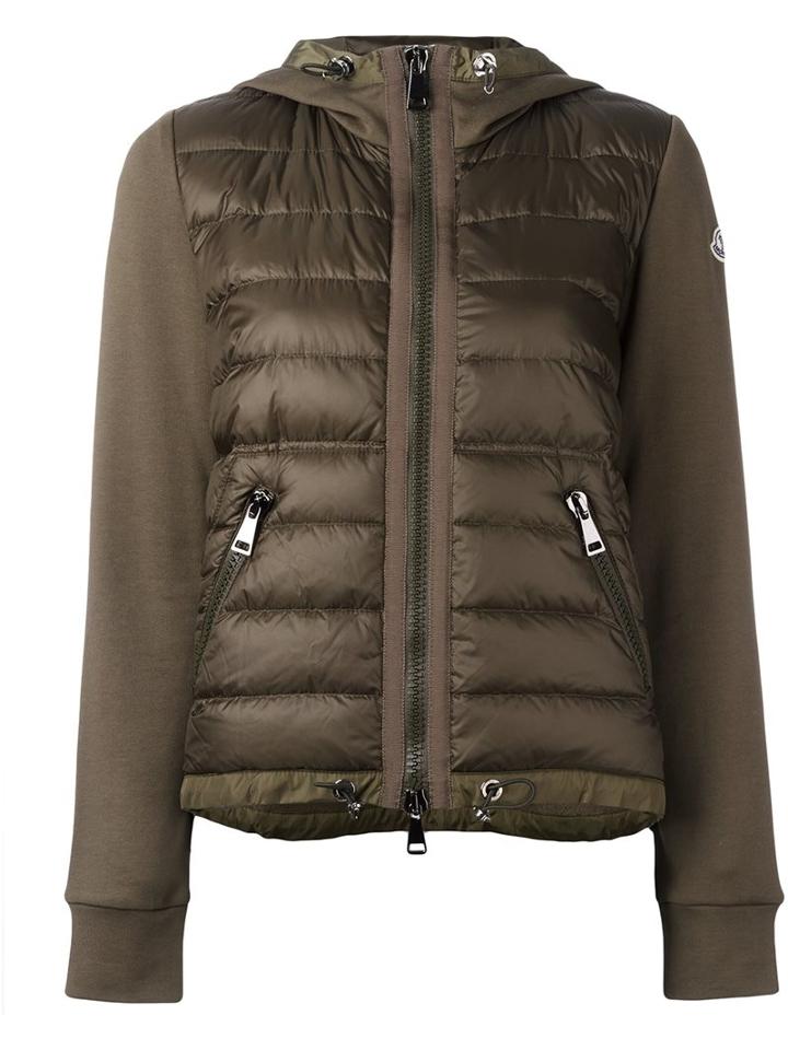 Moncler Hooded Padded Jacket, Women's, Size: Small, Green, Cotton/feather Down/polyamide