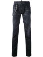Dsquared2 - Denim Chain Straight Jeans - Men - Cotton/spandex/elastane - 48, Black, Cotton/spandex/elastane