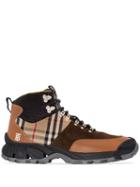 Burberry Tor Vintage Check Hiking Boots - Brown