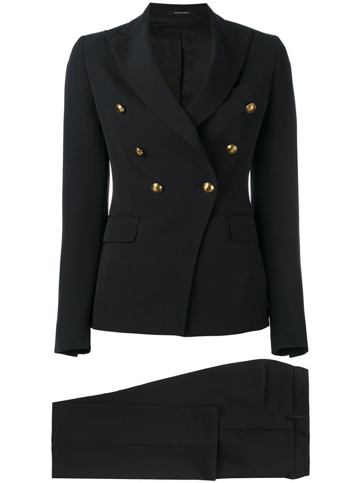 Tagliatore - Double Breasted Suit - Women - Polyester/spandex/elastane/cupro - 42, Black, Polyester/spandex/elastane/cupro