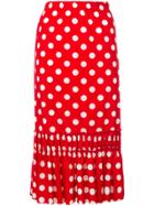 Comme Des Garçons Vintage Polka Dot Longuette Skirt - Red