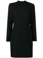 Saint Laurent Open Back Shift Dress, Women's, Size: 38, Black, Silk/wool
