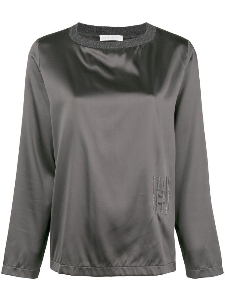 Fabiana Filippi Ribbed Neck Blouse - White