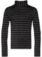 Saint Laurent Striped Knit Sweater - Black