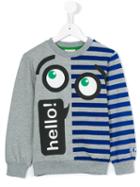 Fendi Kids Hello Eye Print Sweatshirt, Boy's, Size: 10 Yrs, Grey