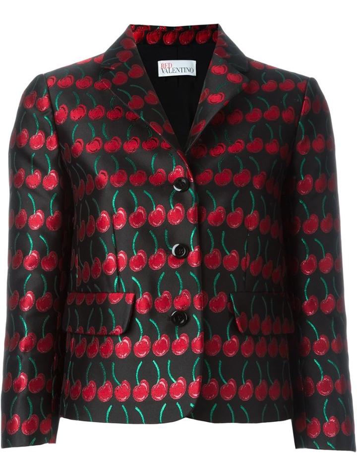 Red Valentino Cherry Jacquard Jacket, Women's, Size: 40, Black, Acetate/polyester/cotton