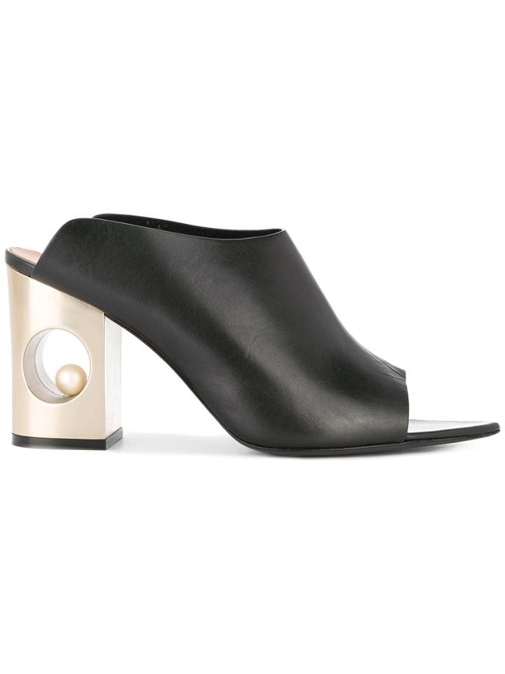 Coliac Open-toe Mules - Black