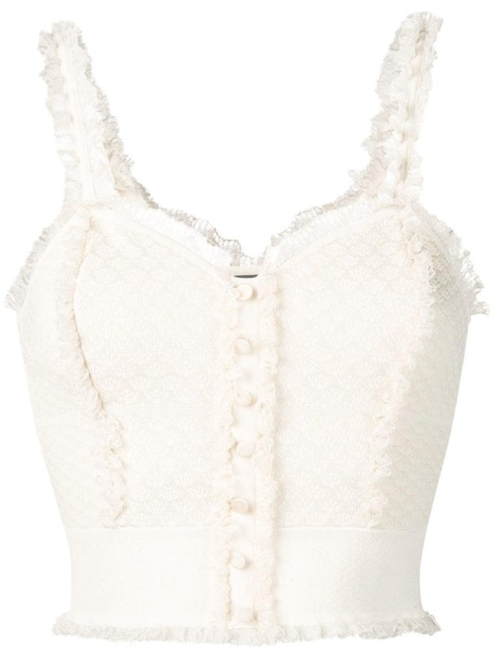 Alexander Mcqueen Lace-trimmed Crop Top - White