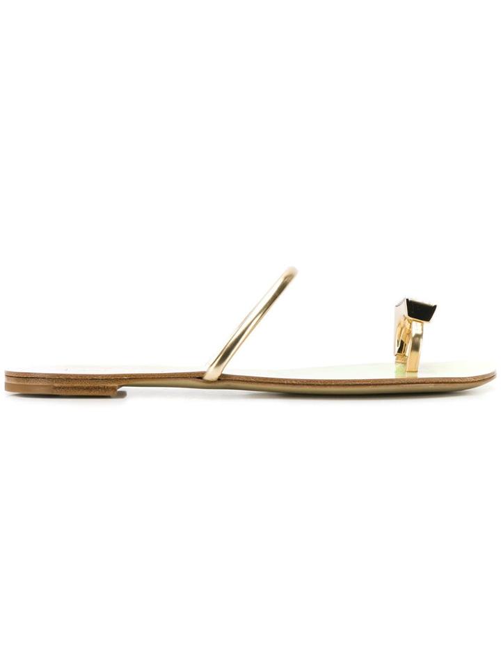 Casadei Crystal Toe Sandals - Gold