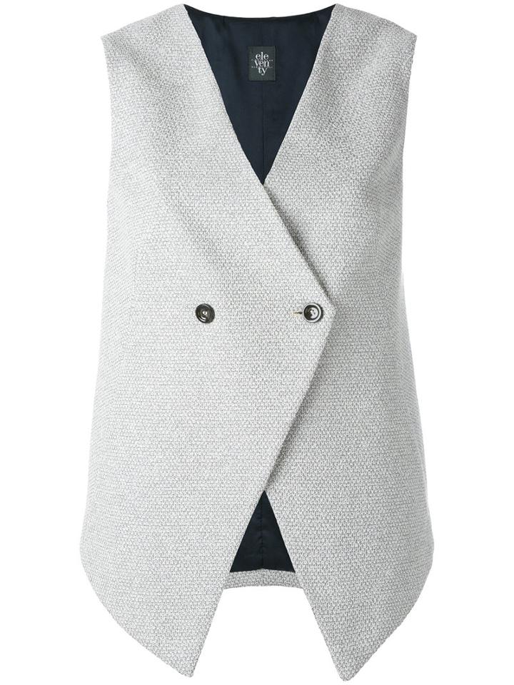 Eleventy Sleeveless Gilet, Women's, Size: 46, Grey, Cotton/polyamide/acetate/viscose