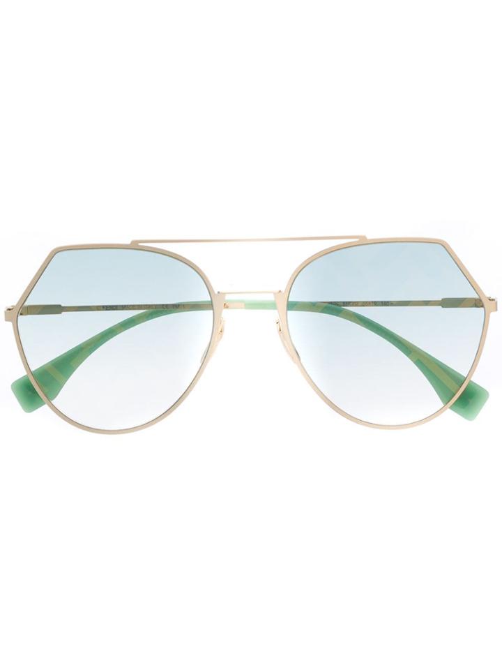Fendi Eyewear Aviator Style Sunglasses - Green