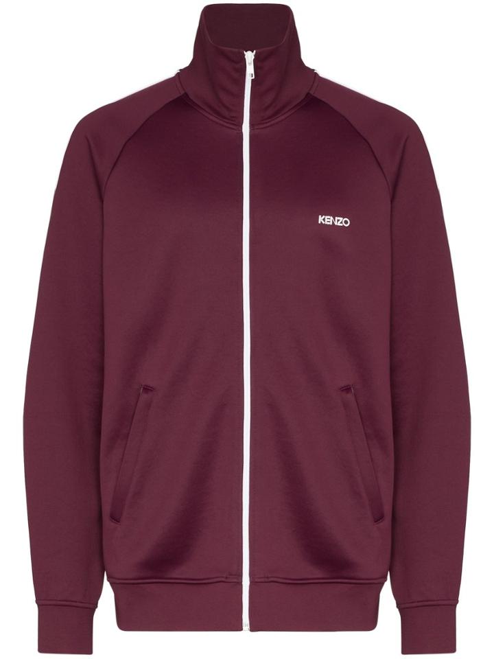 Kenzo Logo Print Track Jacket - Red