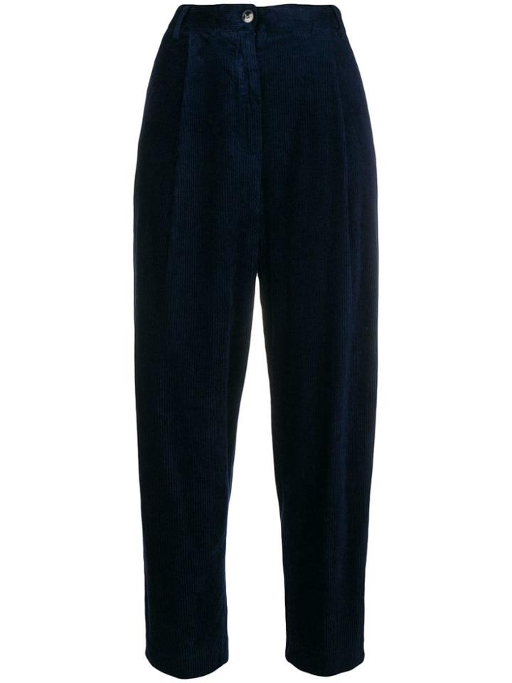 Barena High Waisted Corduroy Trousers - Blue