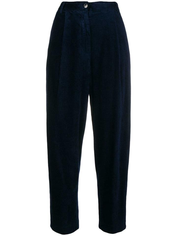 Barena High Waisted Corduroy Trousers - Blue
