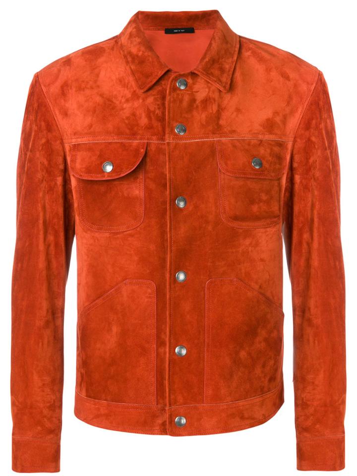 Tom Ford Fitted Suede Jacket - Yellow & Orange