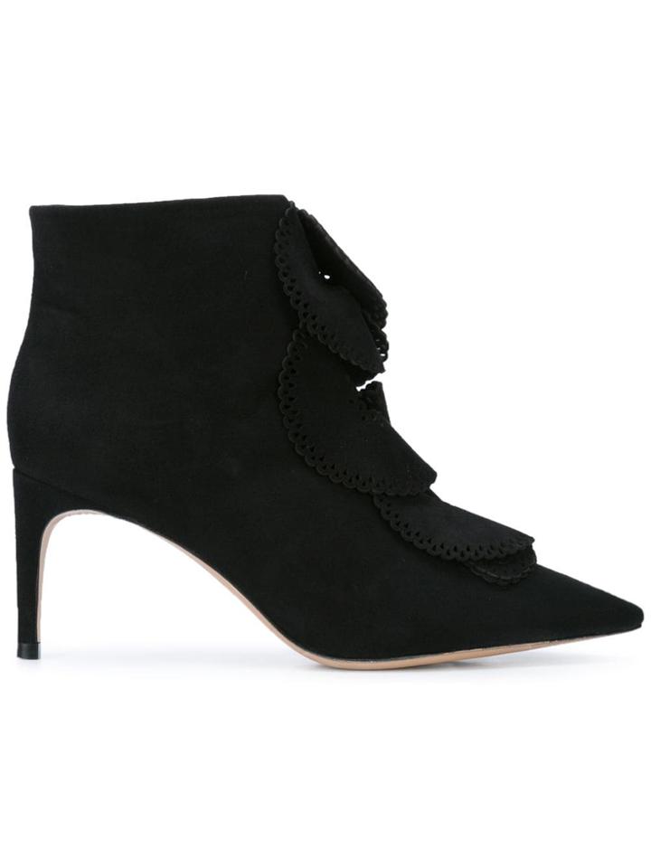 Sophia Webster Perforated Ruffle Boots - Black