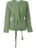 Tory Burch Belted Jacket, Women's, Size: Medium, Green, Cotton