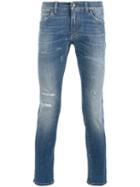 Dolce & Gabbana Distressed Skinny Jeans, Men's, Size: 44, Blue, Cotton/spandex/elastane