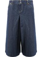 Ganryu Comme Des Garcons Wide-legged Cropped Jeans, Men's, Size: Large, Blue, Cotton