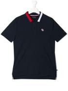 Tommy Hilfiger Junior Contrasting Collar Polo Shirt - Blue