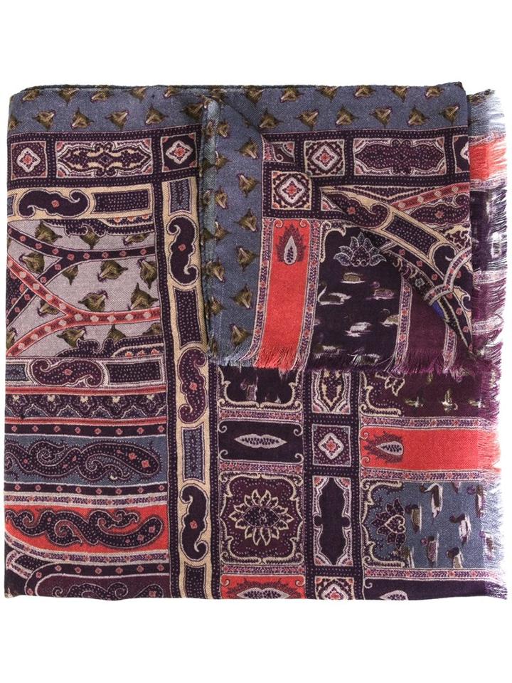 Etro Paisley Print Scarf, Adult Unisex, Pink/purple, Silk/cashmere