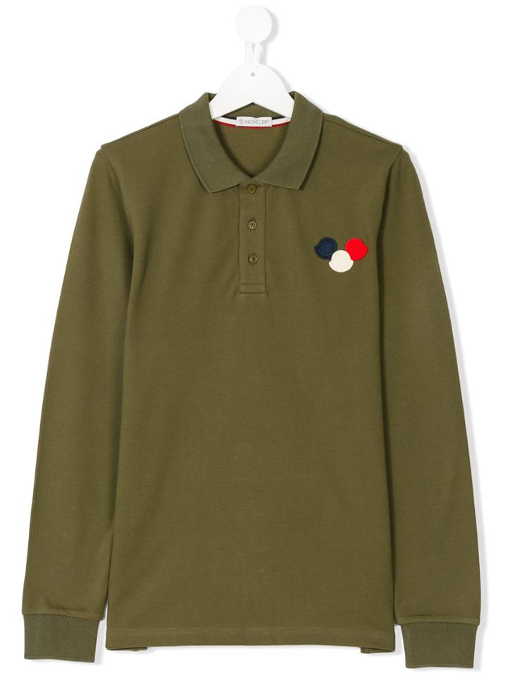 Moncler Kids Teen Logo Polo Shirt - Green