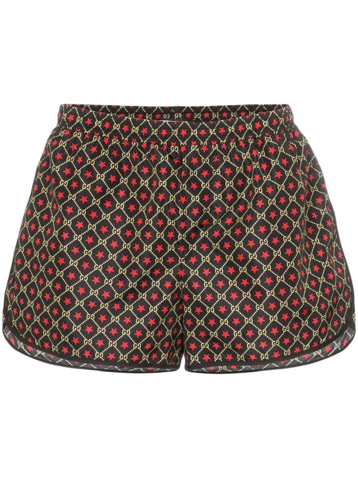 Gucci Gg Star Print Swim Shorts - Black