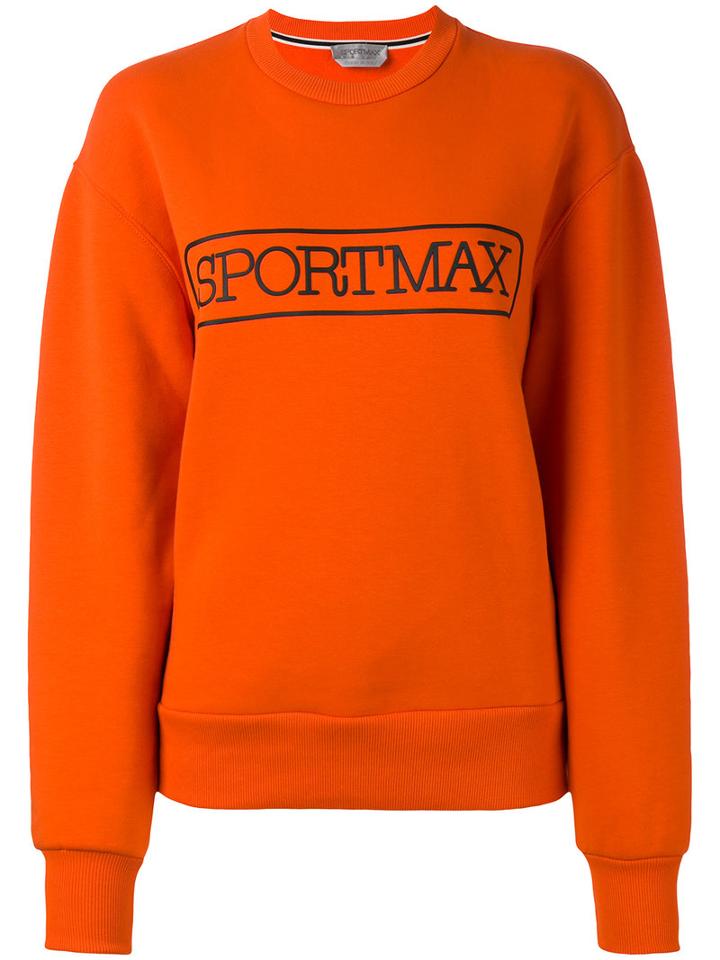 Sportmax - Logo Sweatshirt - Women - Cotton/polyamide/spandex/elastane - M, Yellow/orange, Cotton/polyamide/spandex/elastane