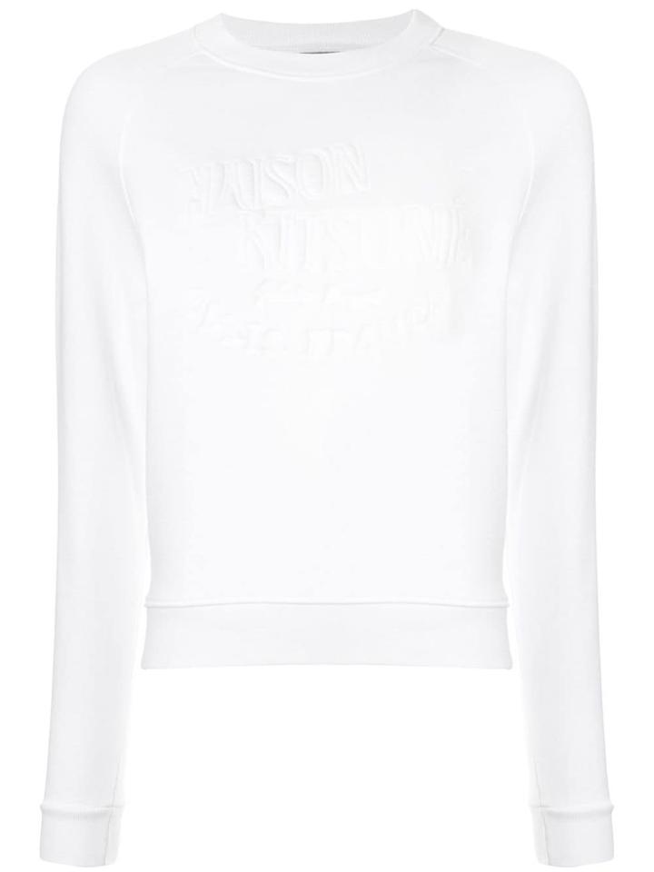Maison Kitsuné Stitched Logo Sweatshirt - White