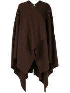 Chanel Pre-owned Long Sleeve Poncho Coat Jacket - Brown