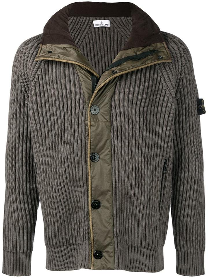 Stone Island Knitted Button-down Cardigan - Green