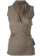 Rick Owens Lilies - Draped Fitted Top - Women - Cotton/polyamide/viscose - 40, Grey, Cotton/polyamide/viscose