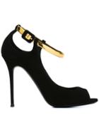 Giuseppe Zanotti Design Peep Toe Pumps, Women's, Size: 39, Black, Suede/leather