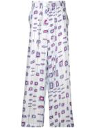 Marni Patterned Loose Fit Trousers - White