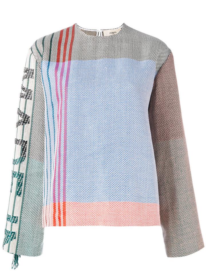 Ports 1961 Patterned Sweatshirt, Women's, Size: 42, Linen/flax/viscose
