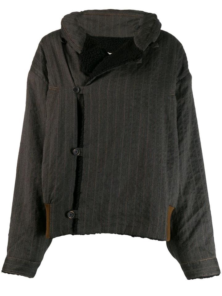 Uma Wang Oversized Striped Jacket - Grey