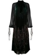 Fendi Pleated Midi Dress - Black
