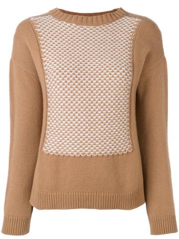 Edamame London - Textured Bib Front Jumper - Women - Cashmere/merino - 3, Brown, Cashmere/merino