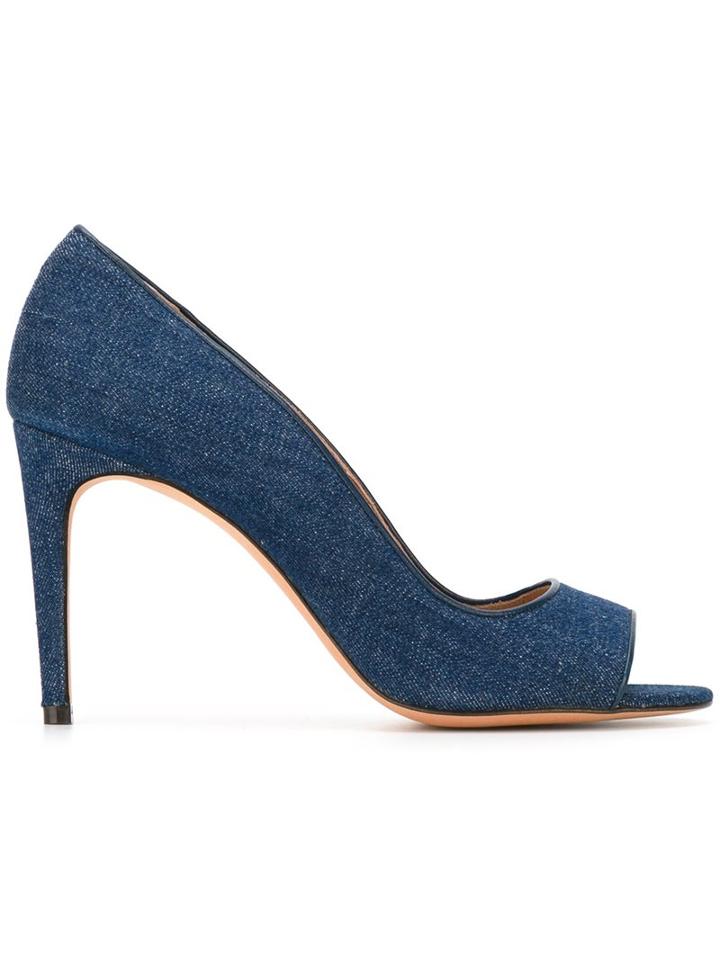 Jean-michel Cazabat Open Toe Denim Pumps