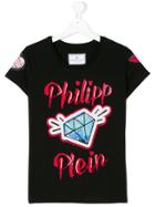 Philipp Plein Junior Printed T-shirt With Crystal Embellishments -