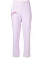 Emilio Pucci Pucci Embroidered Cropped Tailored Trousers - Purple
