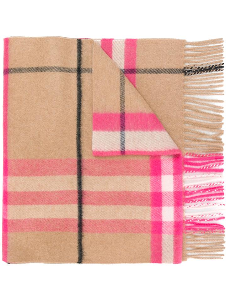 Burberry Cashmere Check Scarf - Nude & Neutrals