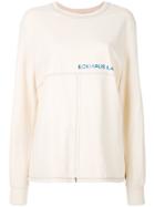 Eckhaus Latta Logo Print Longsleeved T-shirt - Nude & Neutrals