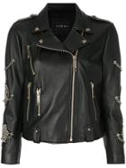 John Richmond Zipped Biker Jacket - Black