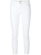J Brand Cropped Ripped Jeans - White