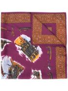 Golden Goose Deluxe Brand Embroidered Square Scarf - Pink & Purple